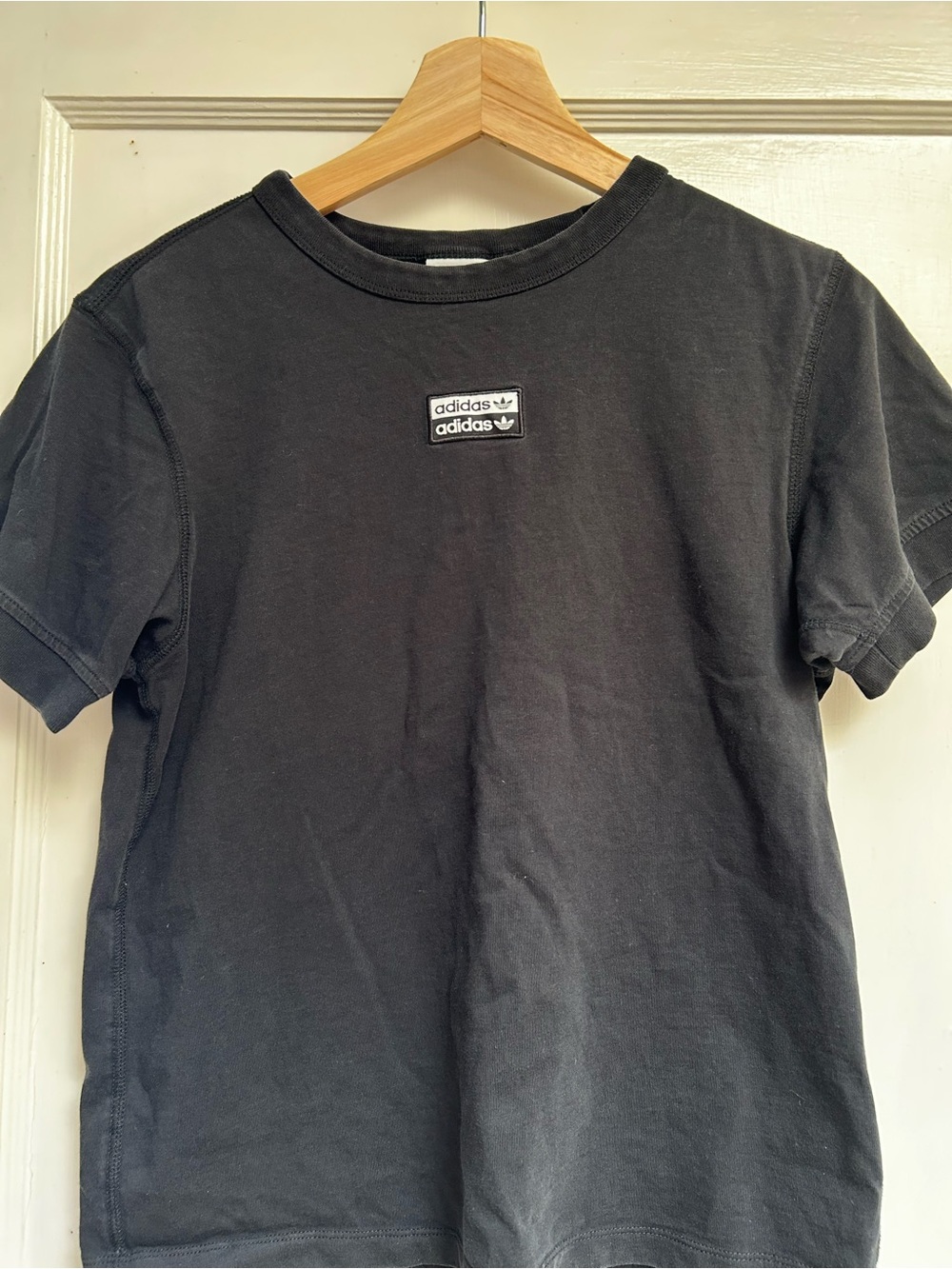 adidas Black Short Sleeve Logo Crewneck Tee